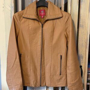 Vintage Desert/Beige Tan Genuine Leather Ladies' Jacket Late 80s Women's Size Sm